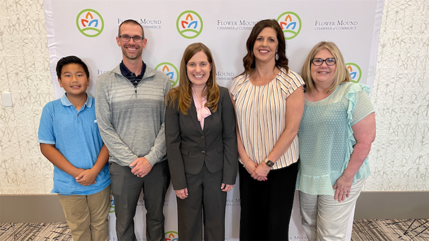 Old Settlers student and teacher recognized by the Flower Mound Chamber of Commerce. 2023 